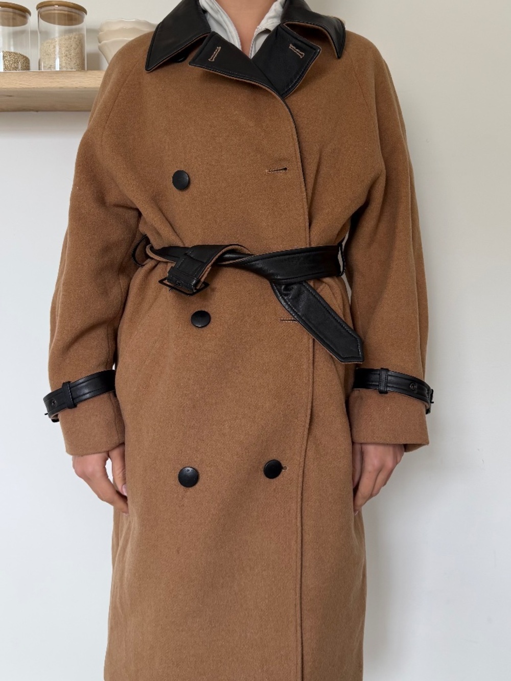 The Kooples Wool and Leather coat